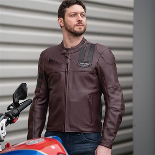 Spidi Roar leather jacket in burgundyAlternative Image5