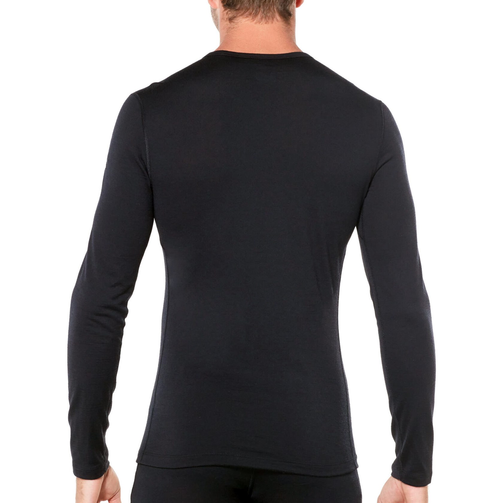 Icebreaker mens merino 200 Oasis long sleeve crew base layer in black