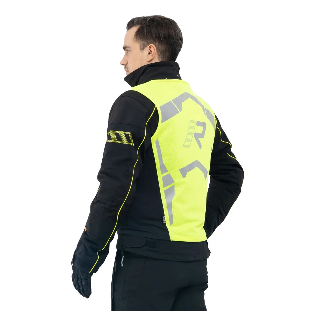 Black Hi-Vis Motorcycle Vest - Jackets 