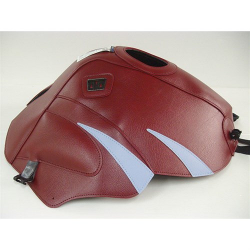 Bagster tank cover TDM 850 - light claret / silver blue triangles