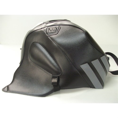 Bagster tank cover RSV MILLE R / RSV MILLE / 1000 TUONO / 1000 TUONO RACING - black / steel grey stripe