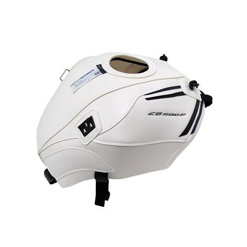 Bagster tank cover CB 500F - white / china blue deco / anthracite