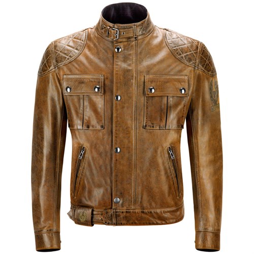 Belstaff Brooklands leather jacket in burnt cuero