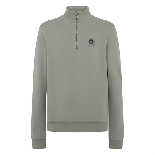 Belstaff Quarter Zip jersey in sage green