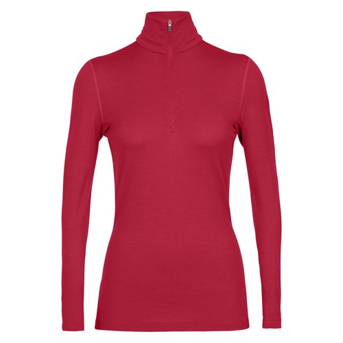 Icebreaker womens merino 260 Tech long sleeve half zip in cherry