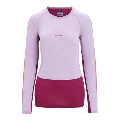 Icebreaker womens merino 125 Zoneknit long sleeve crew neck in purple / berry