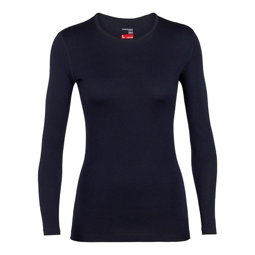 Icebreaker womens merino 260 Tech long sleeve crew in navy blue