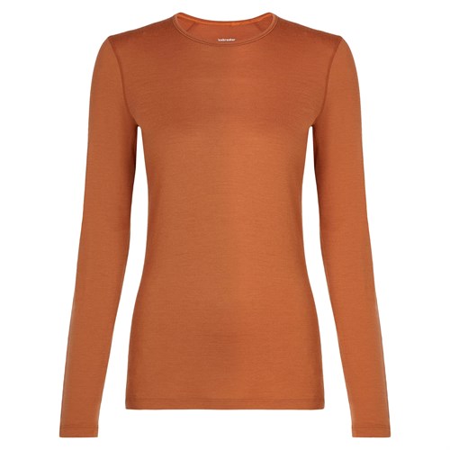 Icebreaker womens merino 200 Oasis long sleeve crew base layer in dusty clay