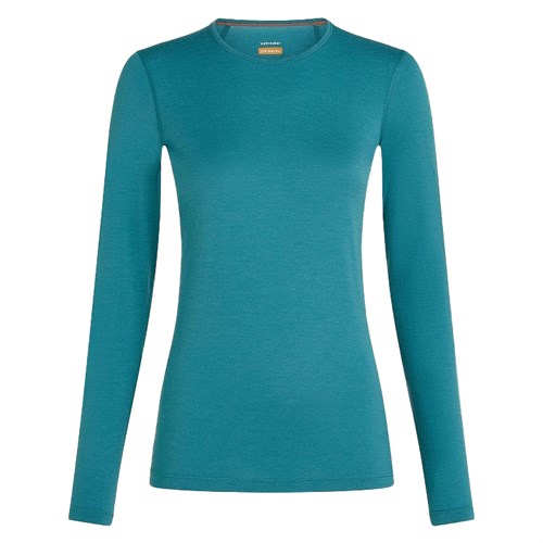 Icebreaker womens merino 200 Oasis long sleeve crew base layer in topaz