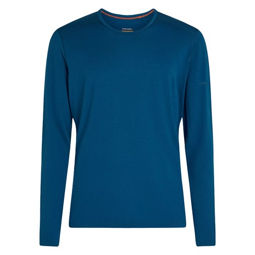 Icebreaker mens merino 200 Oasis long sleeve crew base layer in atlantis blue