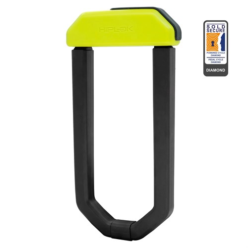 Hiplok DXL1000 anti angle grinder bike lock yellow with FREE REMINDER CABLE
