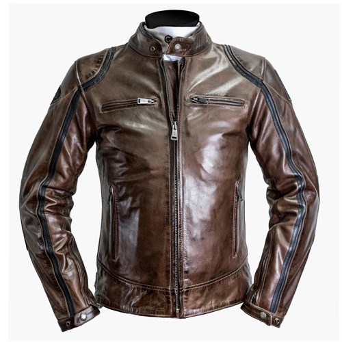 Helstons Modelo leather jacket in camel/ black