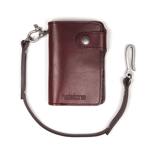 Helstons Moon wallet and lanyard in bordeaux