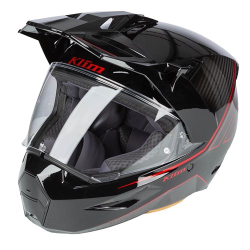 Klim X1 Alpha helmet Quanta in gloss black and fiery red