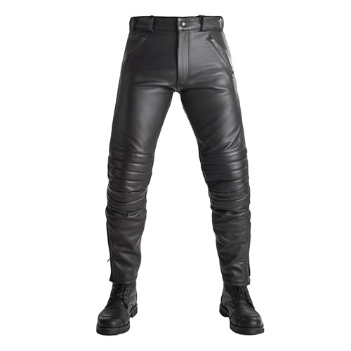 Pando Moto Katana leather jeans in black