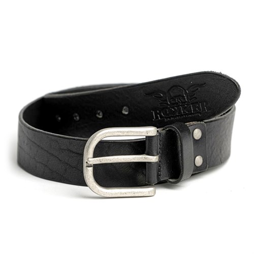 Rokker Oakland belt in black with silver buckle