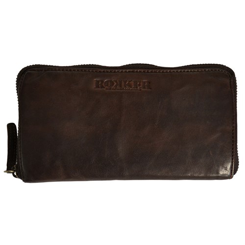 Rokker ladies big wallet in dark brown