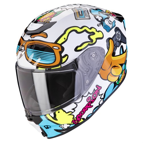 Scorpion EXO Junior Air Fun helmet in white / blue