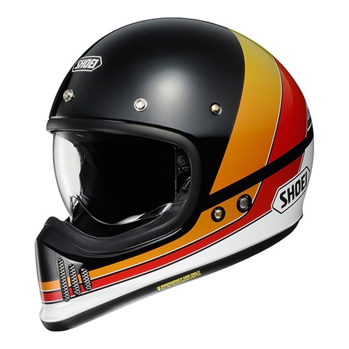 Shoei Ex-Zero Equation TC10 helmet in black/ orange/ red