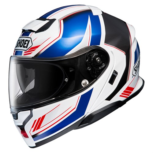Shoei Neotec 3 Grasp TC10 helmet in white / blue / red