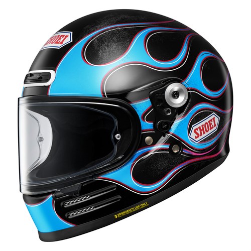 Shoei Glamster 06 Blast TC2 helmet in black / blue