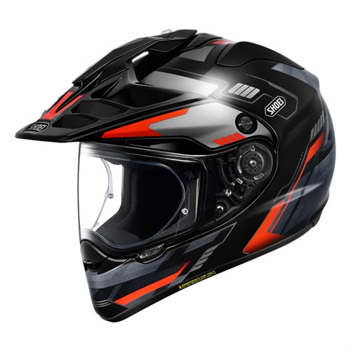 Shoei Hornet ADV 06 Invigorate TC1 helmet in black / red