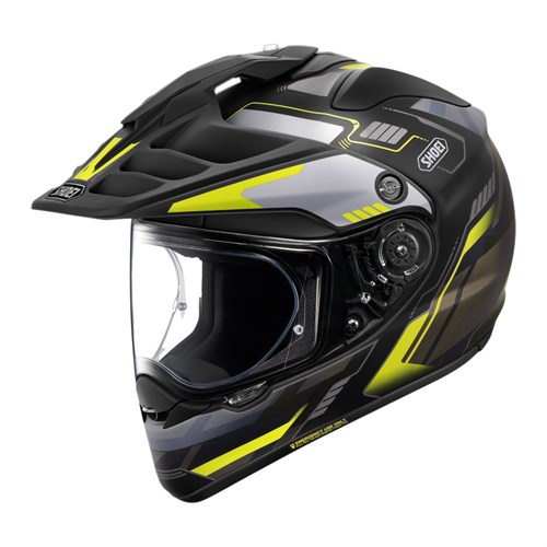Shoei Hornet ADV 06 Invigorate TC3 helmet in black / yellow