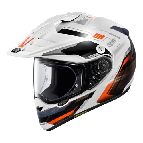 Shoei Hornet ADV 06 Invigorate TC8 helmet in orange / white / black