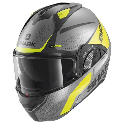 Shark Evo GT helmet Encke in matt grey / yellow (AYK)