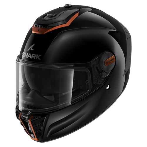 Shark Spartan RS helmet in gloss black with copper trim