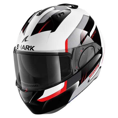 Shark Evo ES Kryd WKR helmet in white /  red / black