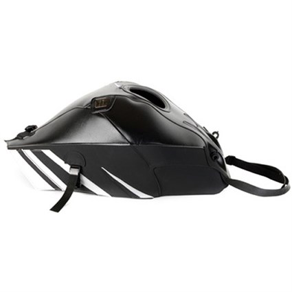 Bagster tank cover ZX 10R - black / light grey deco / silver piping
