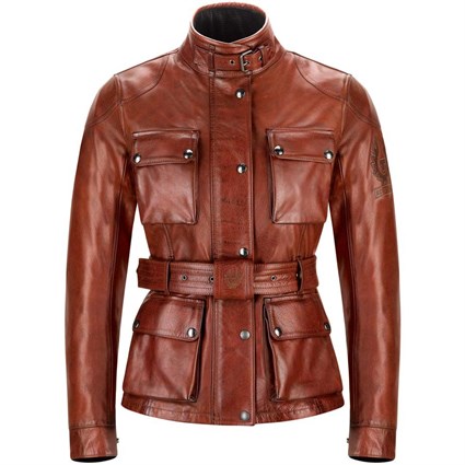 Belstaff Trialmaster ladies leather jacket in red