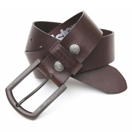 Helstons Old leather belt in dark brown