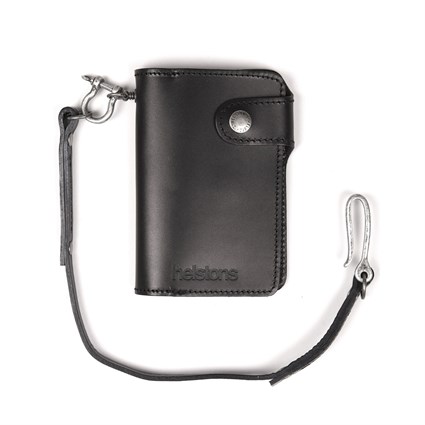 Helstons Moon wallet and lanyard in black