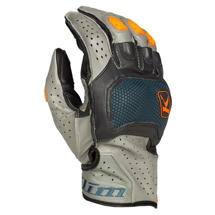 Klim Badlands Aero Pro gloves in petrol / orange