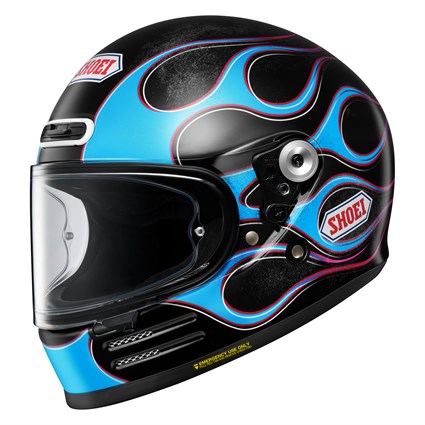 Shoei Glamster 06 Blast TC2 helmet in black / blue