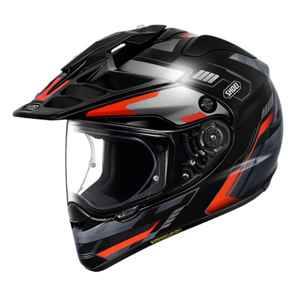 Shoei Hornet ADV 06 Invigorate TC1 helmet in black / red