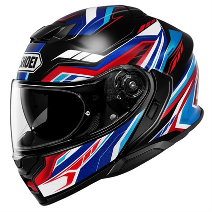 Shoei Neotec 3 Voryx TC10 helmet in black / red / blue