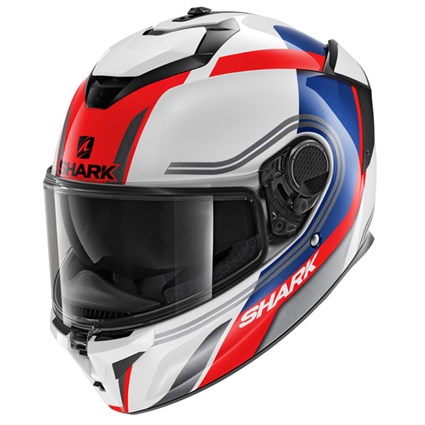 Shark Spartan GT Tracker WBK helmet in white/ red