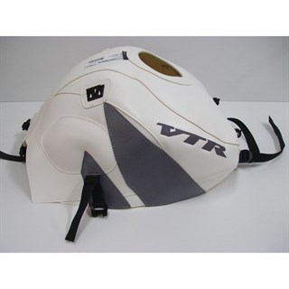 Bagster tank cover VTR 1000 SP1 / SP2 - white / steel grey stripe