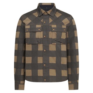 Belstaff Mansion chequered shirt in olive and black