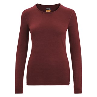 Icebreaker womens merino 200 Oasis long sleeve crew base layer in berry