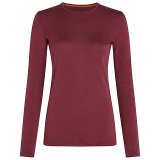 Icebreaker womens merino 260 Tech long sleeve crew base layer in port red