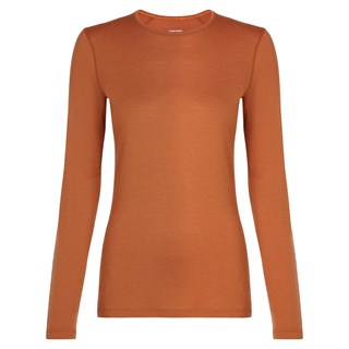 Icebreaker womens merino 200 Oasis long sleeve crew base layer in dusty clay
