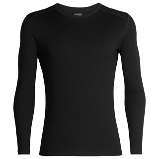Icebreaker mens merino 260 Tech long sleeve crew base layer in black