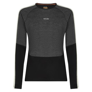 Icebreaker mens merino 200+ Oasis long sleeve high neck base layer in black / grey