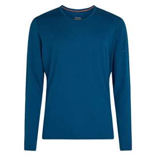 Icebreaker mens merino 200 Oasis long sleeve crew base layer in atlantis blue