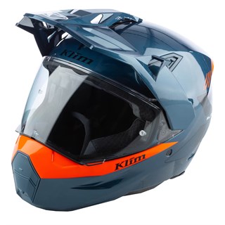 Klim X1 Alpha helmet in gloss concept petrol strike orange
