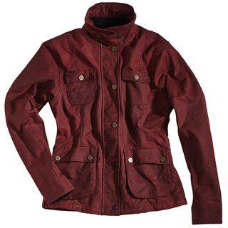 Rokker wax cotton ladies jacket in red